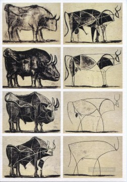 Abstracto famoso Painting - Cubistas de toros
